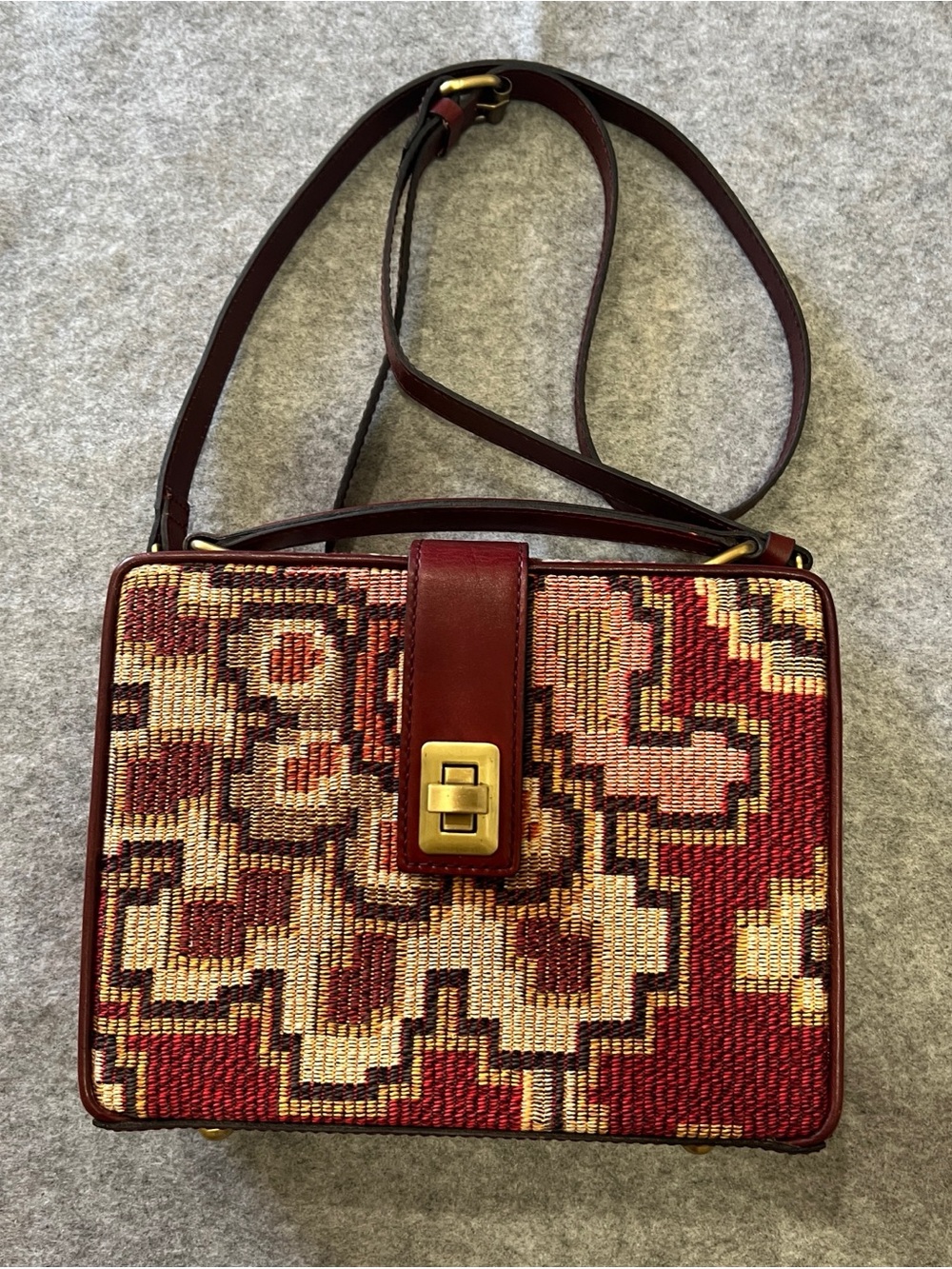 Patricia Nash Peruvian tapestry Tauria satchel box bag